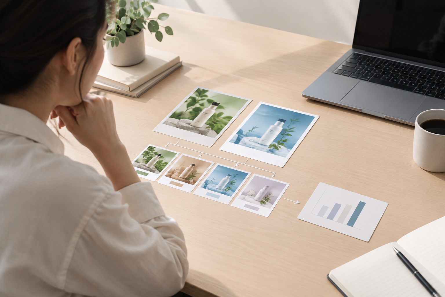 A team reviews a creative-testing question, control ad, variant and decision record side by side